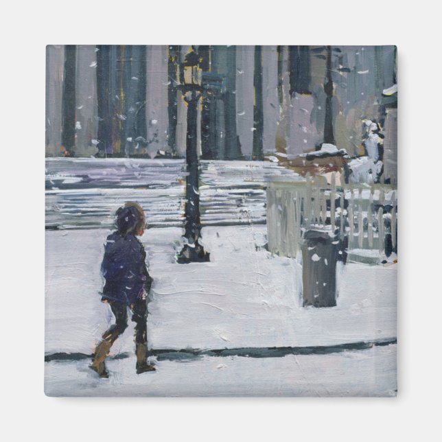 Snowy morgon St. Paul's Cathedral 2009 Magnet (Framsidan)