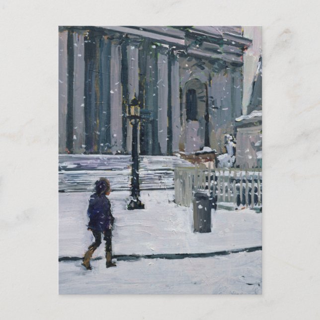 Snowy morgon St. Paul's Cathedral 2009 Vykort (Framsida)