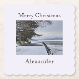 Snowy Morgon Underlägg Papper