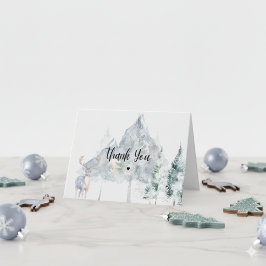 Snowy Mountain Evergreen Baby Shower  Tack Kort