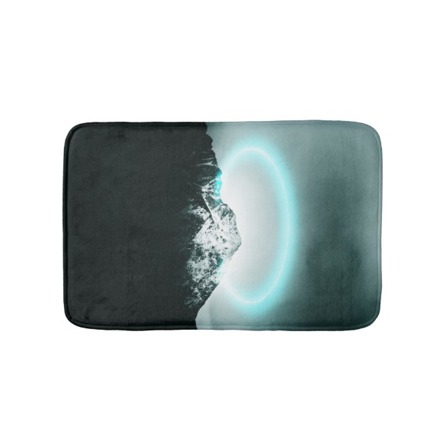 Snowy mountain mysterious blue neon light badrumsmatta (Framsidan)