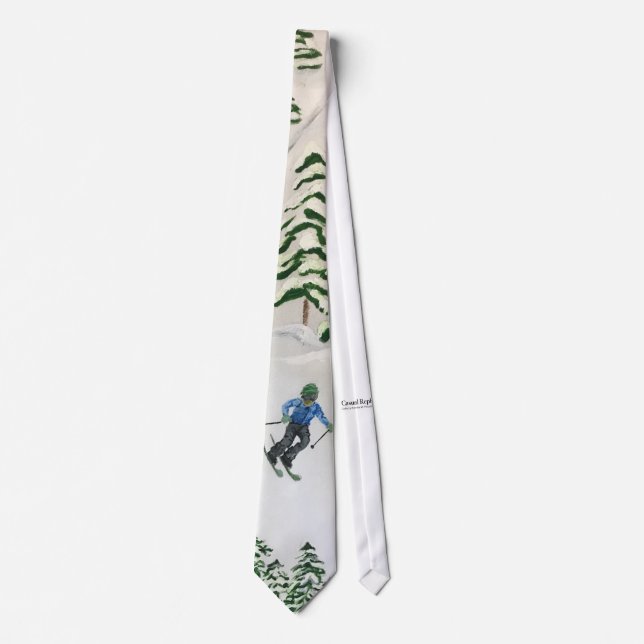 Snowy Mountain och Skier Tie Printing Painting Slips (Framsida)
