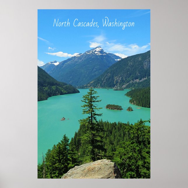 Snowy Mountain Turcos Sjö i Washington Poster (Framsidan)