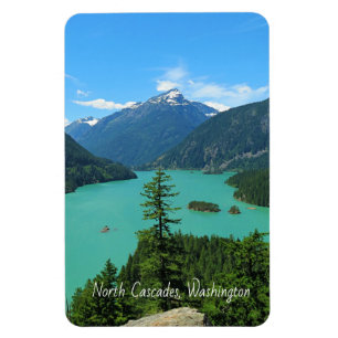 Snowy Mountain Turquise Sjö i Washington Magnet