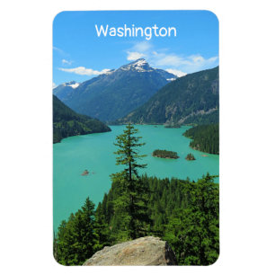 Snowy Mountain Turquise Sjö i Washington Magnet