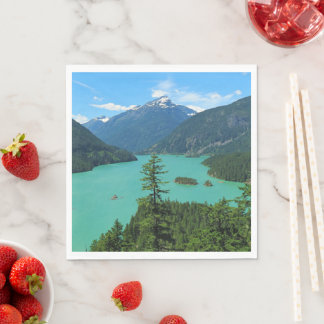 Snowy Mountain Turquise Sjö i Washington Pappersservett