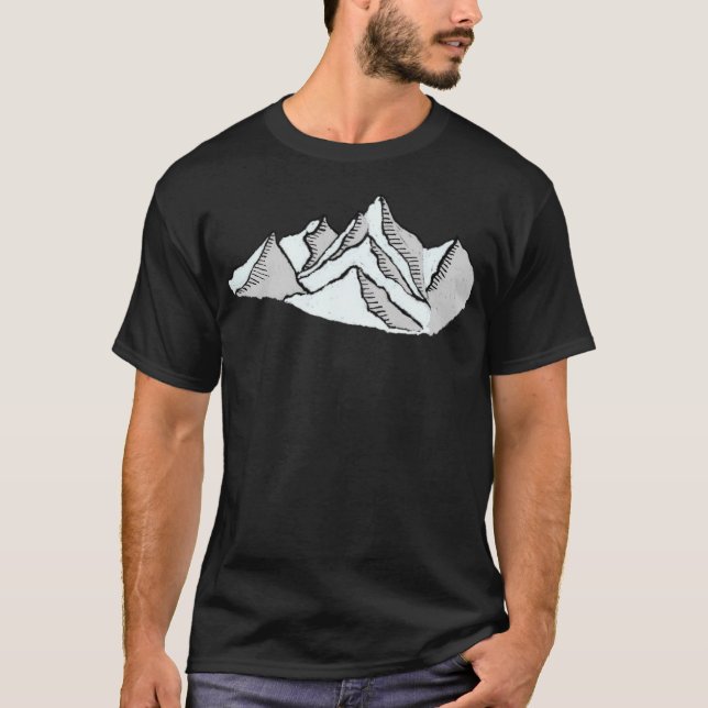 Snowy Mountains Active T Shirt (Framsida)