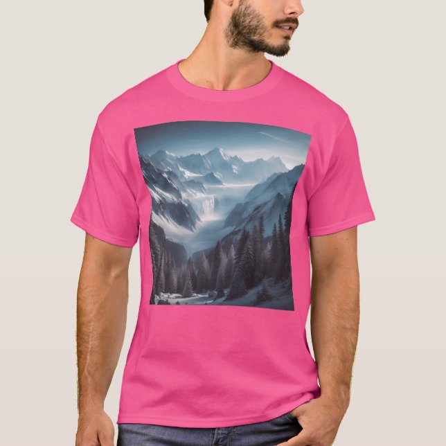 Snowy Mountains Long T Shirt (Framsida)