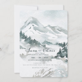 Snowy Moutain Watercolor-inbjudan Inbjudningar