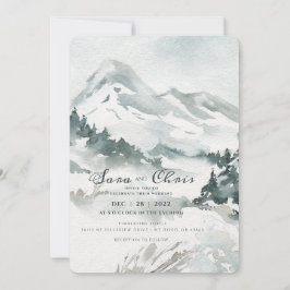 Snowy Moutain Watercolor-inbjudan Inbjudningar