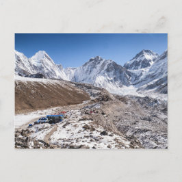 Snowy Mt Everest & Tea House, Himalayan Mountains Vykort