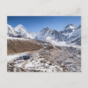 Snowy Mt Everest & Tea House, Himalayan Mountains Vykort