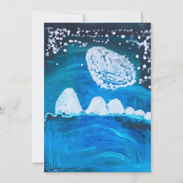 Snowy Night Julkort (Framsida)