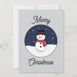 Snowy Night Snowman Merry Christmas  Julkort