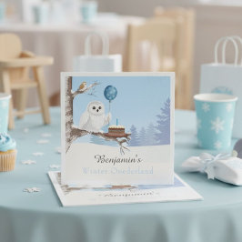 Snowy Owl Winter Onederland Birthday Pappersservett
