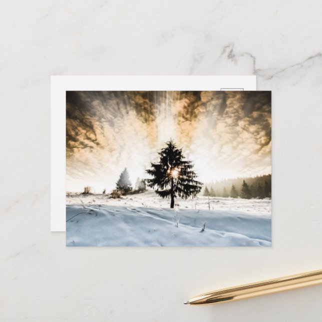 Snowy Pathway Vykort (Fram/Back In Situ)