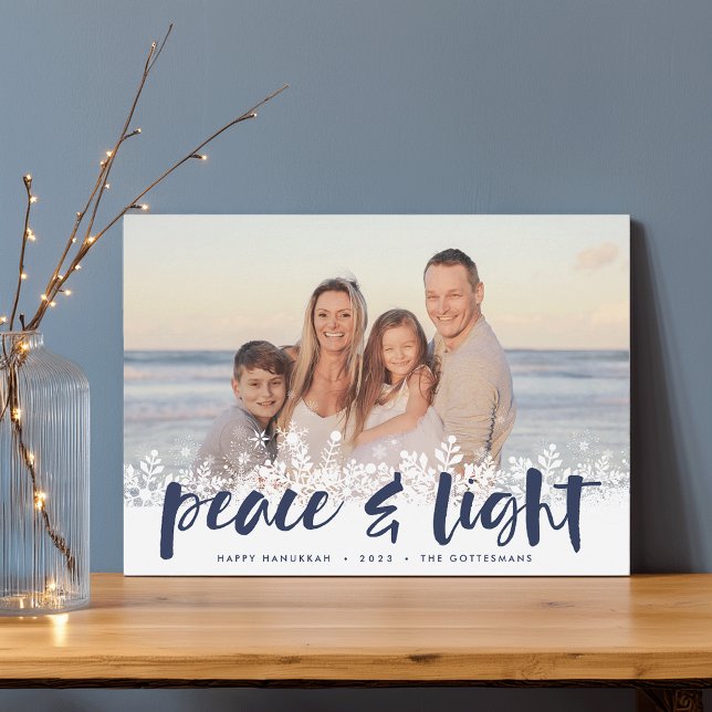 Snowy Peace | Hanukkah Photo Julkort (Skapare uppladdad)