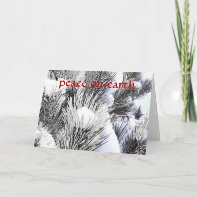 Snowy Peace Winter Blessings Horse Pony-jul Helgkort (Framsida)