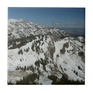 Snowy Peaks of Grand Teton Mountains I Fotography Kakelplatta