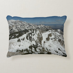 Snowy Peaks of Grand Teton Mountains I Fotography Prydnadskudde