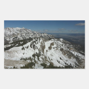 Snowy Peaks of Grand Teton Mountains I Fotography Rektangulärt Klistermärke