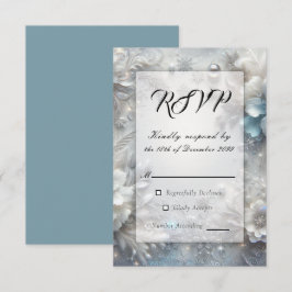 Snowy Petals i Fryst Bloom Bröllop OSA Kort