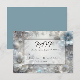 Snowy Petals i Fryst Bloom Bröllop OSA Kort