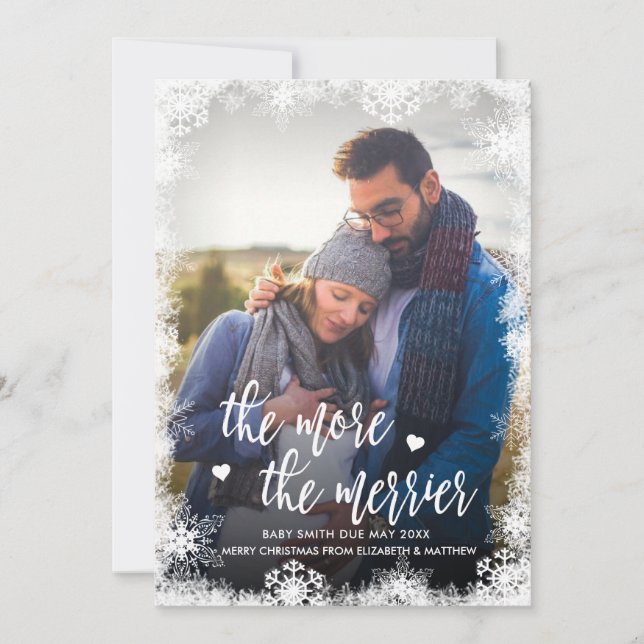 Snowy Photo jul Gravid annonskort Inbjudningar (Framsida)