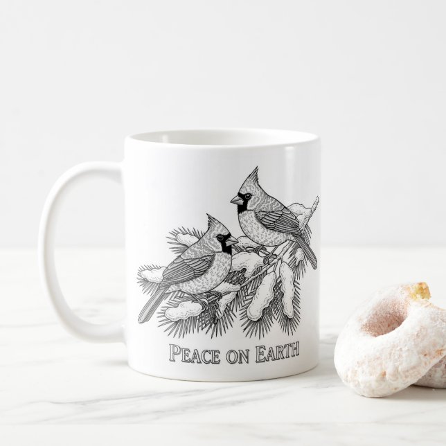  Snowy Pine Branch Holiday mug Kaffemugg (Med munk)