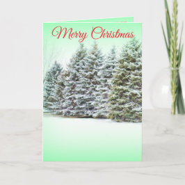 Snowy Pines Merry Christmas Holiday Greeting Helgkort
