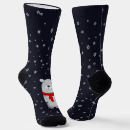 Snowy Polar Bear Navy Vinter-jul