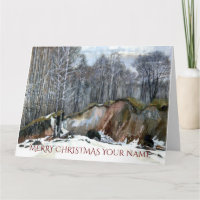 Snowy ravine-målarfärg på silke