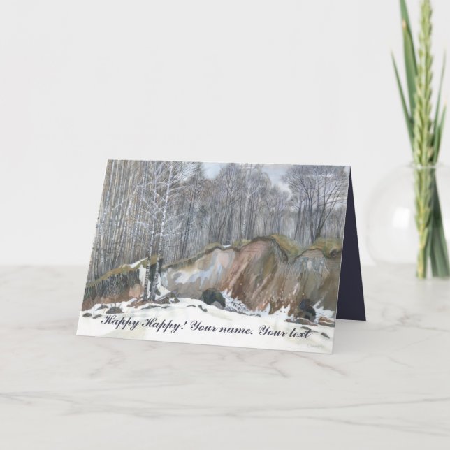 Snowy ravine vattenfärg kort (Framsida)