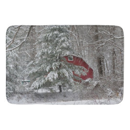 Snowy Red Barn Badrumsmatta
