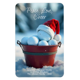 Snowy Red jul Golf Boll Bucket Helgdag Magnet