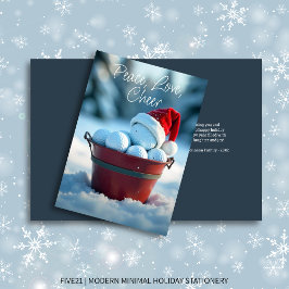 Snowy Red jul Golf Boll Bucket Helgkort