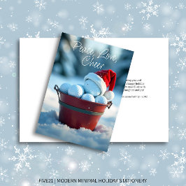 Snowy Red jul Golf Boll Bucket Helgkort