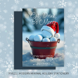 Snowy Red jul Golf Boll Bucket Julfest Inbjudningar