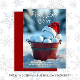 Snowy Red jul Golf Boll Bucket Julkort