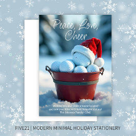 Snowy Red jul Golf Boll Bucket Julkort