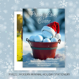 Snowy Red jul Golf Boll Bucket Photo Julkort