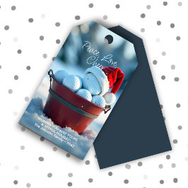 Snowy Red jul Golf Boll Bucket Presentetikett