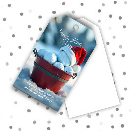 Snowy Red jul Golf Boll Bucket Presentetikett