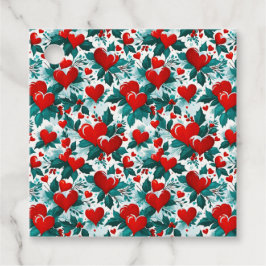 Snowy Red-julhjärtan och Holly Gåvor Etiketter