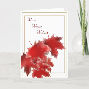 Snowy Red Löv Helgdag Card Helgkort