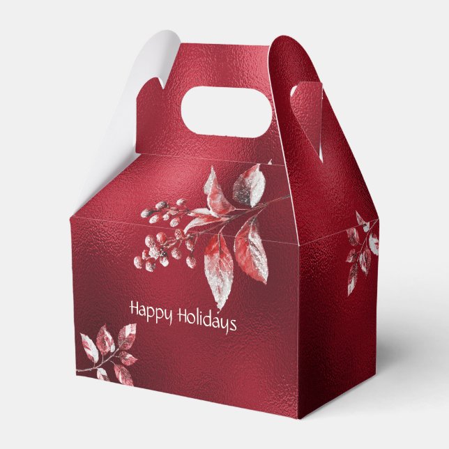 Snowy Red Löv Helgdag Gift Box Presentaskar (Framsidan Sidan)