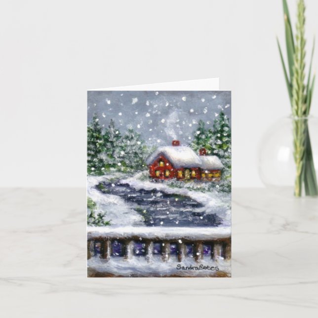 Snowy River Winter Ligcape Art Note Card Kort (Framsida)