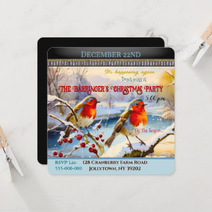 Snowy Robins Julfest-inbjudan Inbjudningar