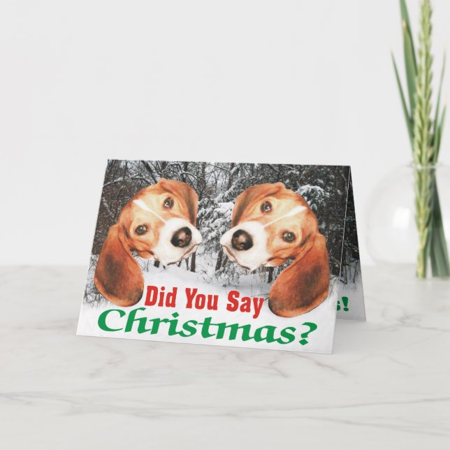 Snowy sa du jul? Beagle-julkort Helgkort (Framsida)