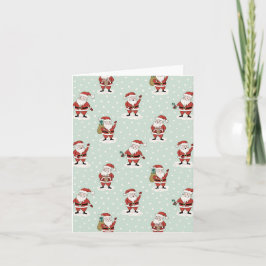 Snowy Santa Holiday Greetings Helgkort